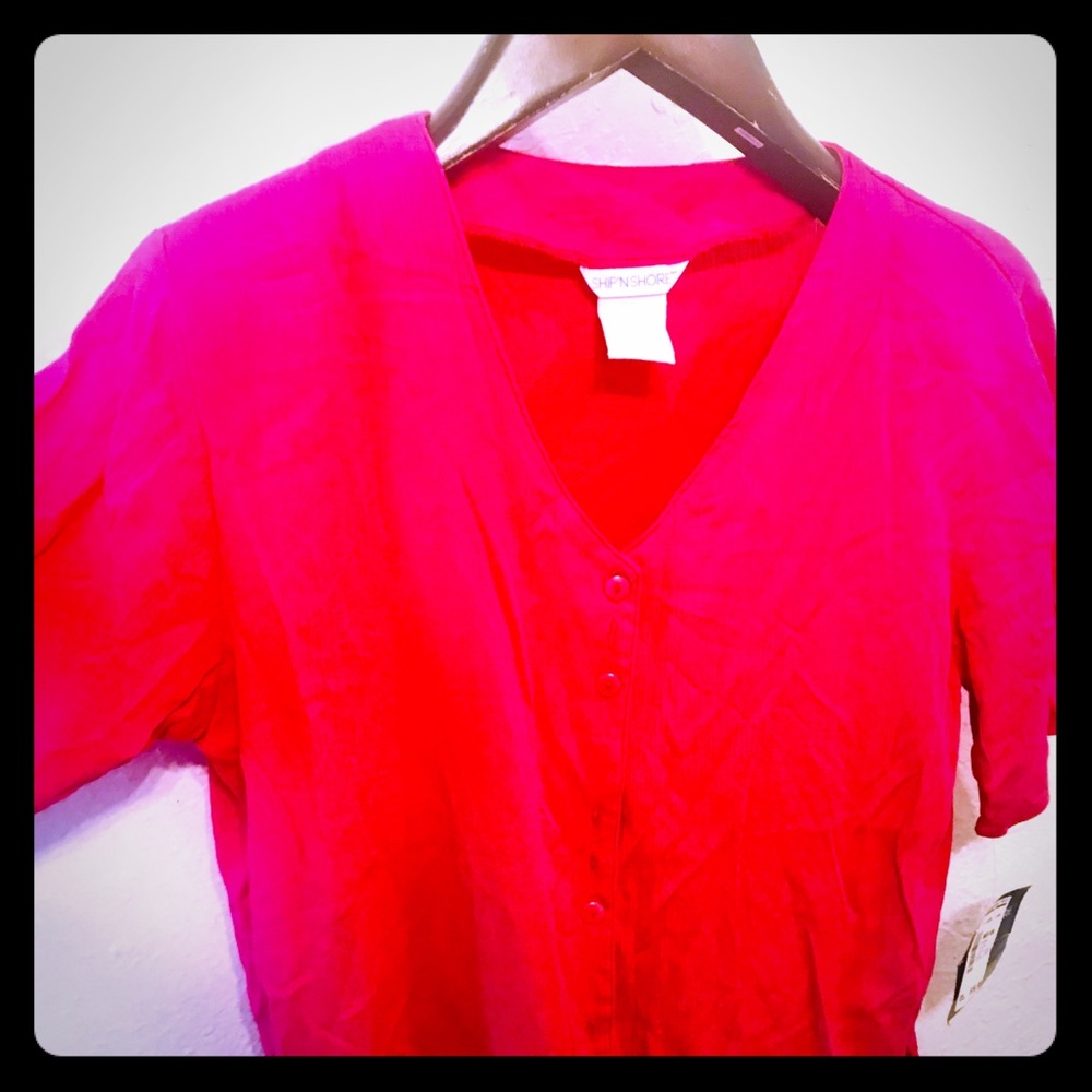 Vintage ship n shore Hot pink shirt